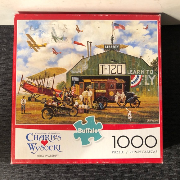 Other - Charles Wysocki 1000-Piece Buffalo Jigsaw Puzzle - Vintage Airfield Illustration